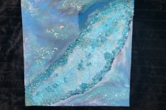 schilderij blue met opal river 60 x 60 cm  €100,00